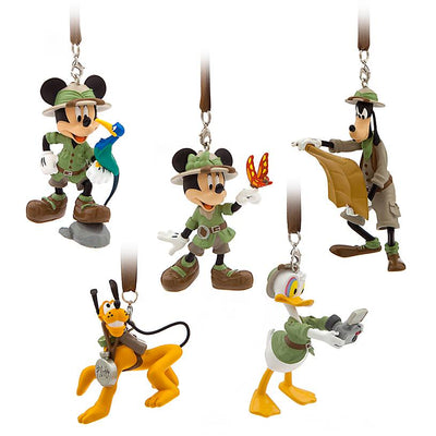 Disney Parks Animal Kingdom Mickey and Friends Safari Ornament Set New with Box