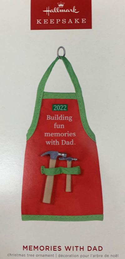Hallmark 2022 Memories With Dad Tool Apron Christmas Ornament New With Box
