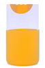 M&M's World Yellow Character Water Glass Bottle with Silicone Bottom New