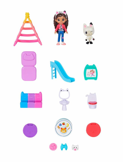 Dreamworks Gabby's Dollhouse Purrfect Playset Netflix Spinmaster 15 Piece Sound