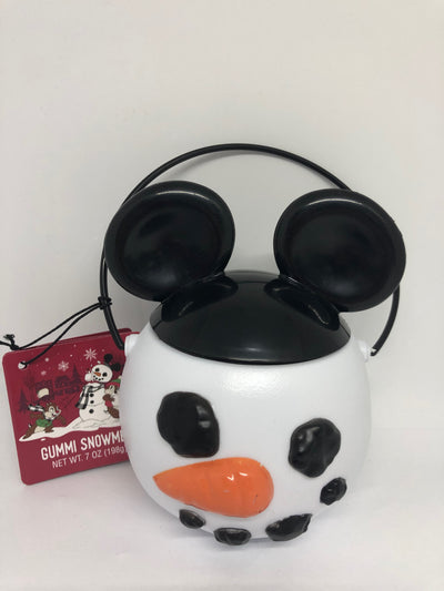 Disney Parks Mickey Snowman Gummi Snowmen Candy Bowl New with Tag