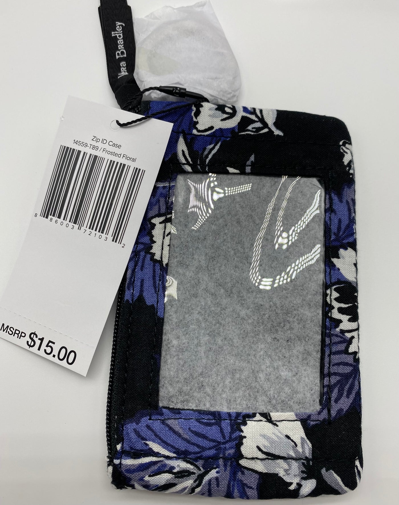 Vera Bradley Cotton Zip ID Case Frosted Floral New with Tag
