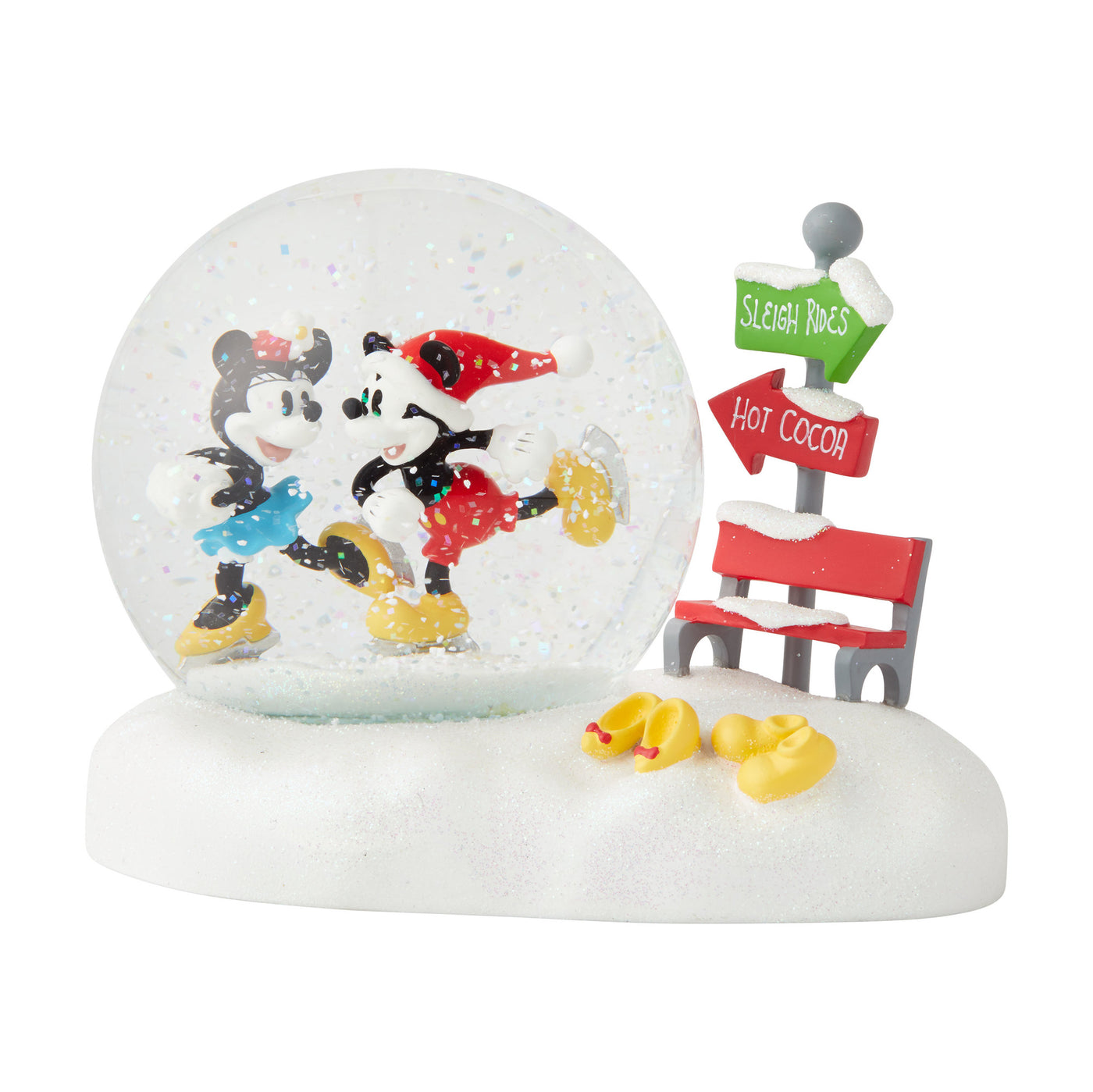 Disney Department 56 Mickey and Minnie Christmas Snowglobe New with Box