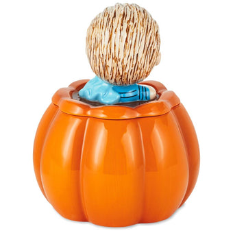 Hallmark Peanuts Linus Jack-o'-Lantern Ceramic Candy Jar New