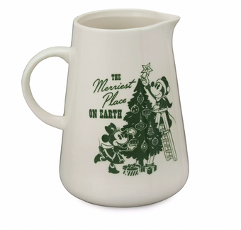 Disney Vintage Mickey Minnie Donald The Merriest Place Christmas Pitcher New