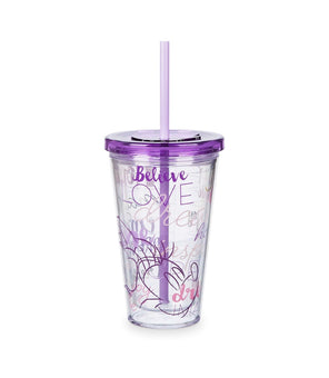 Disney Parks Minnie Mouse Purple Hope Magic Image Dream Acrylic Tumbler New