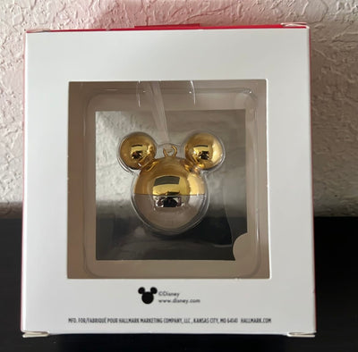 Hallmark Disney Mickey Icon Gold Metal Premium Christmas Ornament New with Box