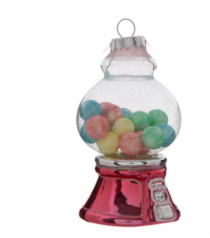 Robert Stanley Gumball Machine Glass Christmas Ornament New with Tag