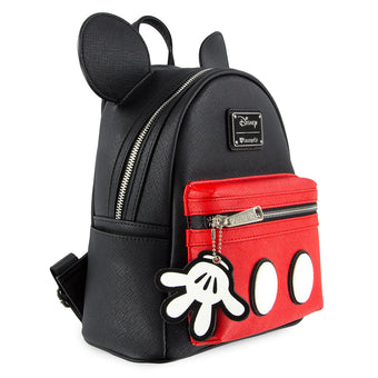 Disney Mickey Mouse Mini Backpack by Loungefly Bookback White Glove Charm New