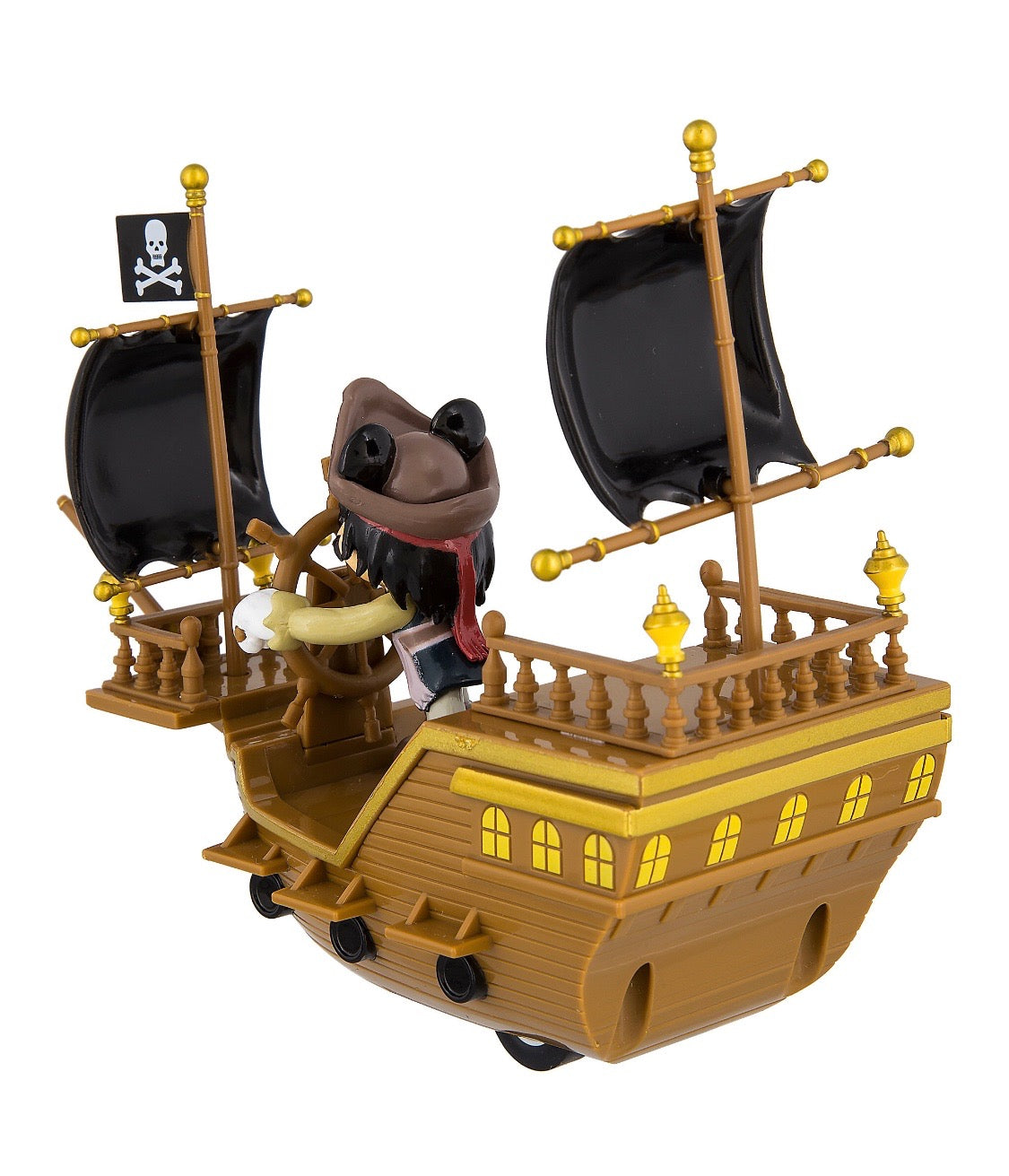 Disney Parks Pirates of the Caribbean Mickey Pullback Pirate Ship Toy New