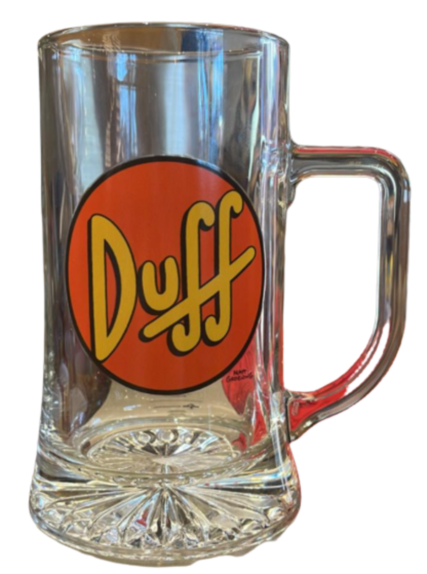 Universal Studios Simpson Duff Logo Glass Stein Beer Glass Cup New With Tag