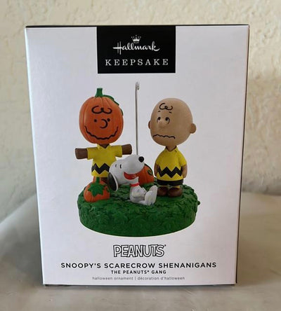 Hallmark 2022 Peanuts Snoopy Scarecrow Shenanigans Christmas Ornament New W Box