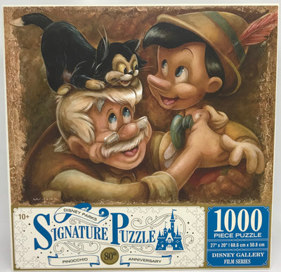 Disney Parks 80th Pinocchio Geppetto Figaro 1000 Pcs Puzzle New with Box