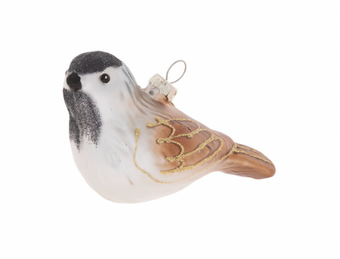 Robert Stanley 2021 Brown Glitter Bird Glass Christmas Ornament New with Tag