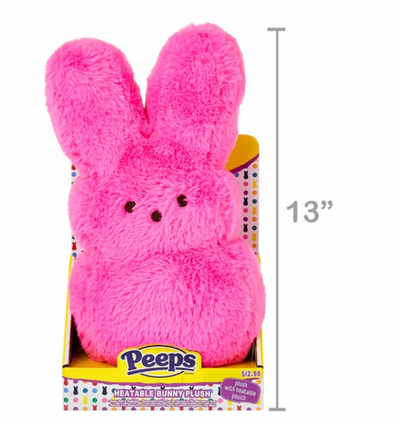 Peeps Easter Peep Bunny Heatable Pink Plush New with Tag