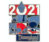 Disney Parks Disneyland 2021 Stitch Pin New with Card