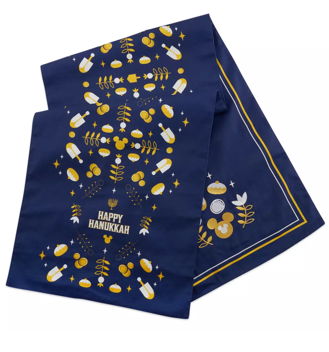 Disney Mickey Icons Happy Hanukkah Reversible Table Runner New with Tag