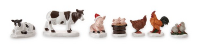 Holiday Time 7 Piece Animal Set Farm Christmas Figurine New With Box