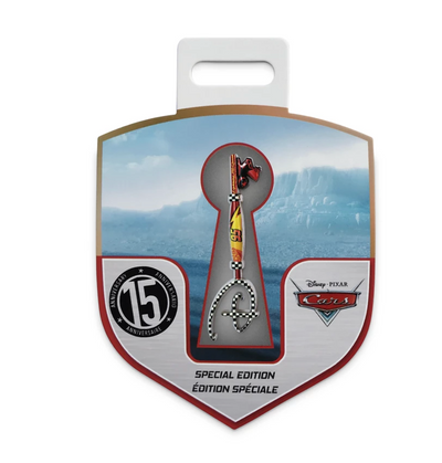 Disney Cars 15th Anniversary Collectible Key Pin Special Edition New with Card