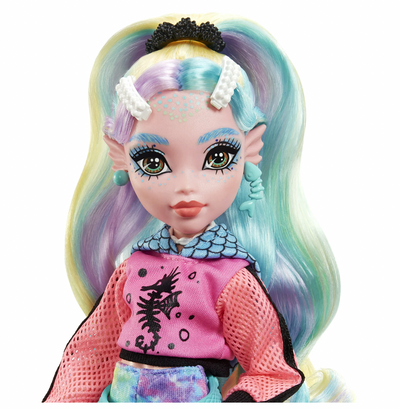 Mattel Monster High Lagoona Blue with Pet Piranha Colorful Streaked Hair New