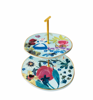 Disney Alice in Wonderland 70th by Mary Blair Porcelain Tiered Serving Tray New