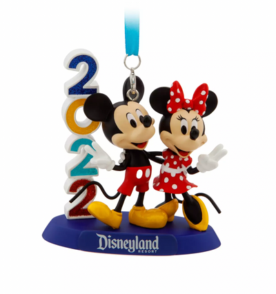 Disney Disneyland 2022 Mickey Minnie Figural Christmas Ornament New with Tag