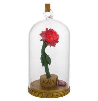 Disney Parks Beauty and the Beast Rose in Glass Light-Up Ornament New with Tags