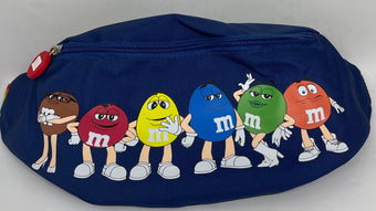 M&M's World Characters Line Up Rainbow Navy Fanny Pack New with Tag
