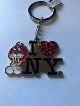 M&M's World I Love New York Red Metal Keychain New with Tags
