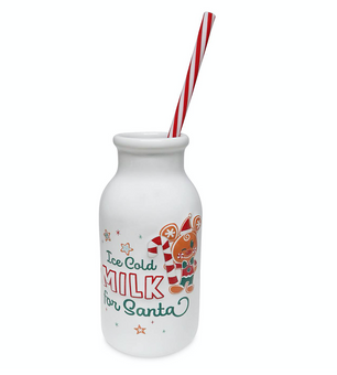 Disney Christmas Holiday Mickey Milk and Cookies for Santa Set New with Box