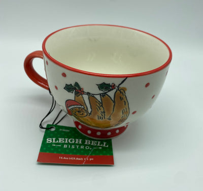 Sleigh Bell Bistro Happy Sloth-I-Days Holidays Christmas Coffee Tea Mug New