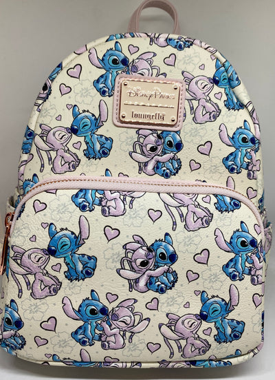 Disney Parks Valentine Stitch and Angel Hearts Mini Backpack New with Tag
