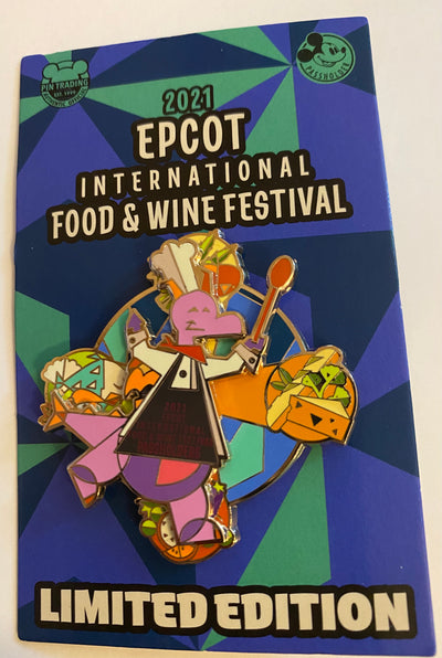 Disney Epcot Food and Wine 2021 Limited Figment Chef Spinning Pin New with Card