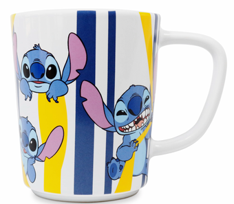 Disney Parks Stitch Striped Mug Ceramic Cup New