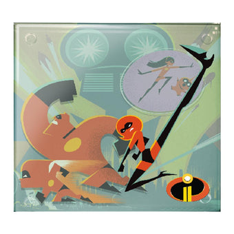 Vandor Disney Pixar The Incredibles 2 4 pc. Stacking Glass Coaster Set New w Box