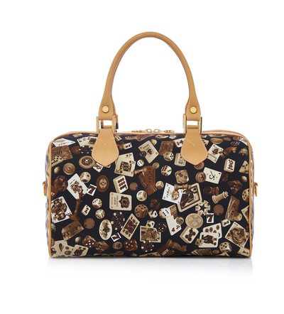 Monaco Life is a Game Dark Brown Satchel Bag Made in Italy by Divo Diva New