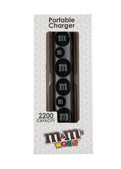 M&M's World Black Tube Power Bank New with Box
