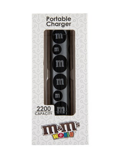 M&M's World Black Tube Power Bank New with Box