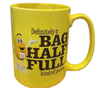 M&M's World Yellow Definitely a Bag Half Full Kind of Person Coffee Mug New