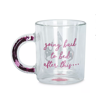 Disney Parks Aurora Going Back to Bed After This Glass Mug with Glitter New