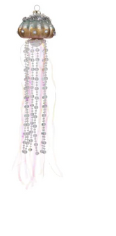 Robert Stanley 2021 Glitzy Blue Jellyfish Glass Christmas Ornament New with Tag