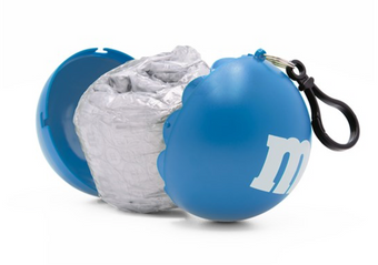 M&M's Blue Character Rain Poncho Ball One Size New with Tags