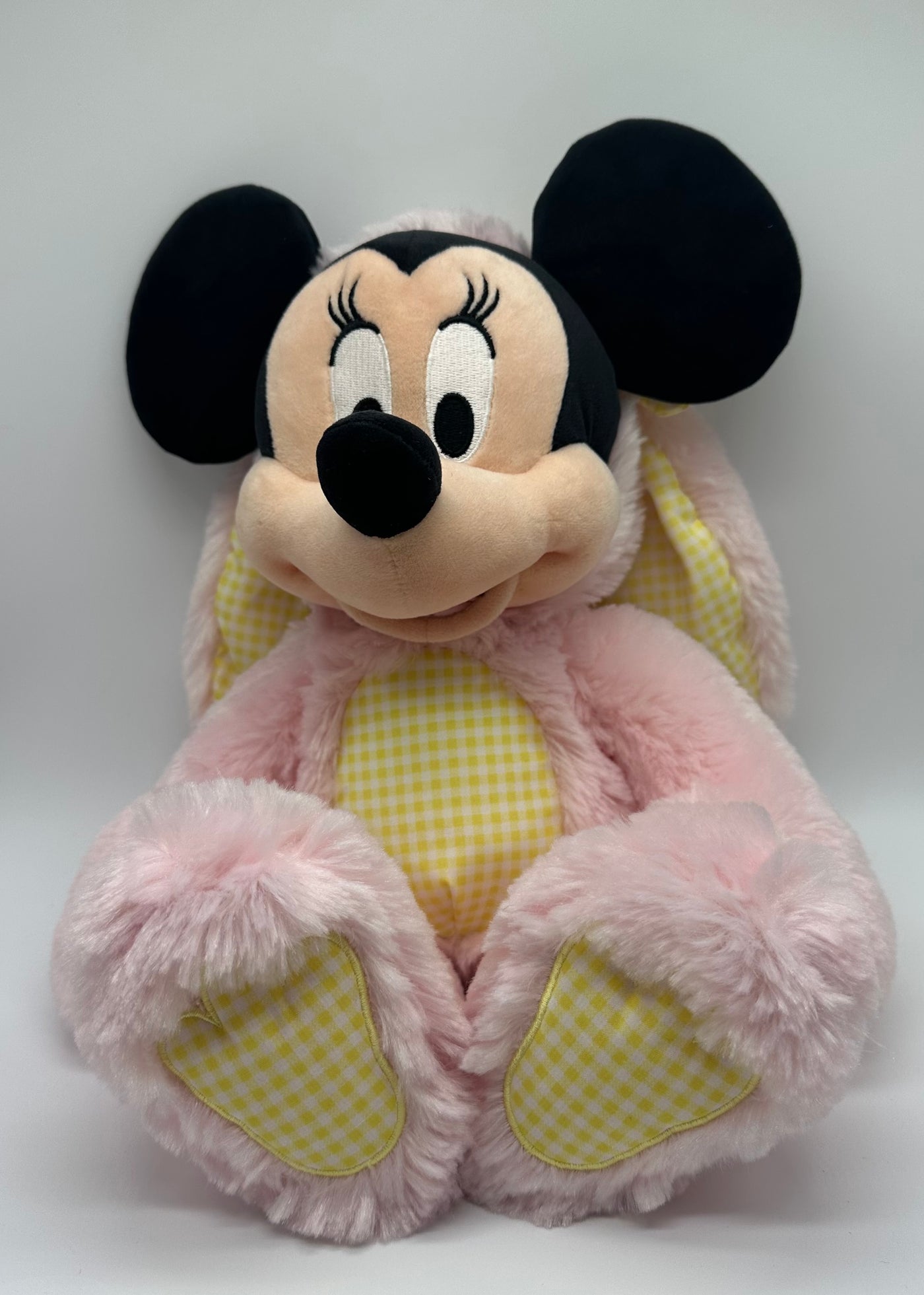 Disney Store Pink and Yellow Minnie Easter Bunny Plush New with Tag