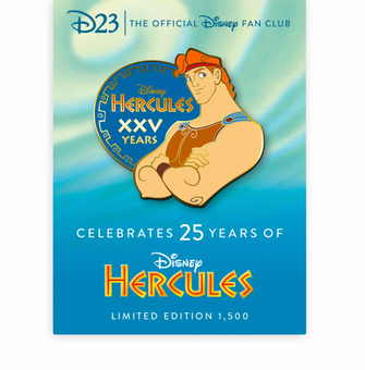 Disney D23 Exclusive Hercules 25th Anniversary Commemorative Pin New with Card