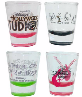 Disney Parks Hollywood Studios Shot Glass Set of 4 Pixar Tower Terror New