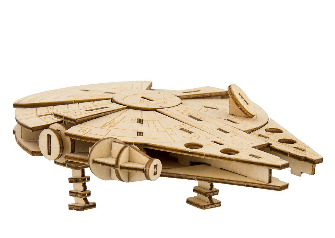 Disney Parks Star Wars Millennium Falcon Book and 3D Wood Model Kit 3D New