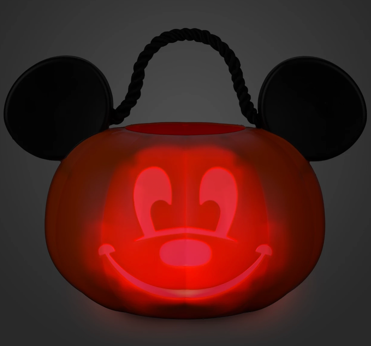 Disney Halloween Mickey Jack-o'-Lantern Pumpkin Light Up Treat Bucket New Tag