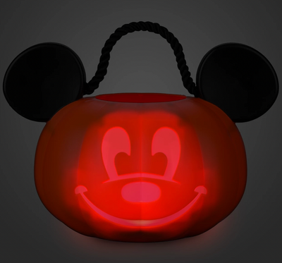 Disney Halloween Mickey Jack-o'-Lantern Pumpkin Light Up Treat Bucket New Tag