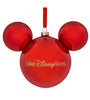 Disney Parks Mickey Icon WDW Red Glass Ball Ornament New With Tags