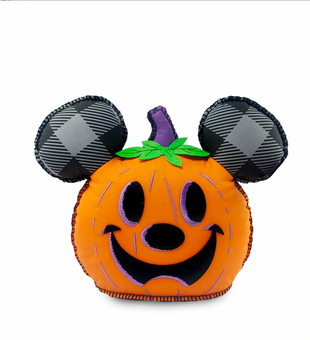 Disney Happy Halloween Mickey Jack-o'-Lantern Hey Pumpkin Pillow New with Tag